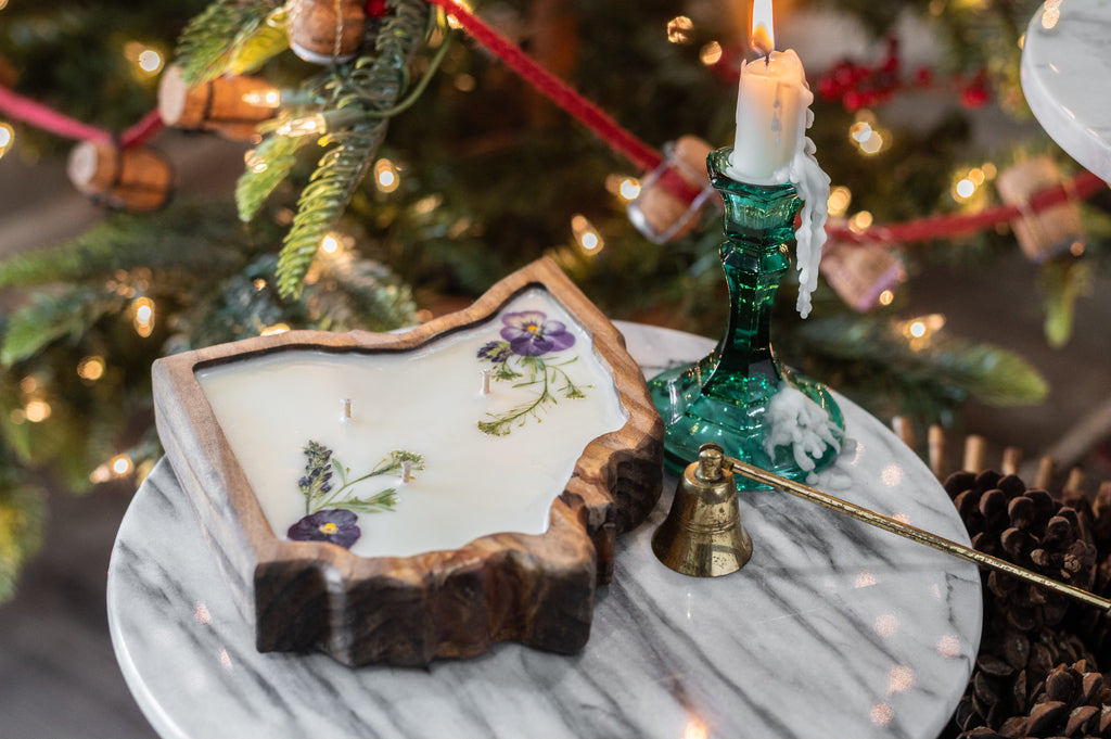 OHIO State Shaped Wooden Dough Bowl | Walnut Brown Stain