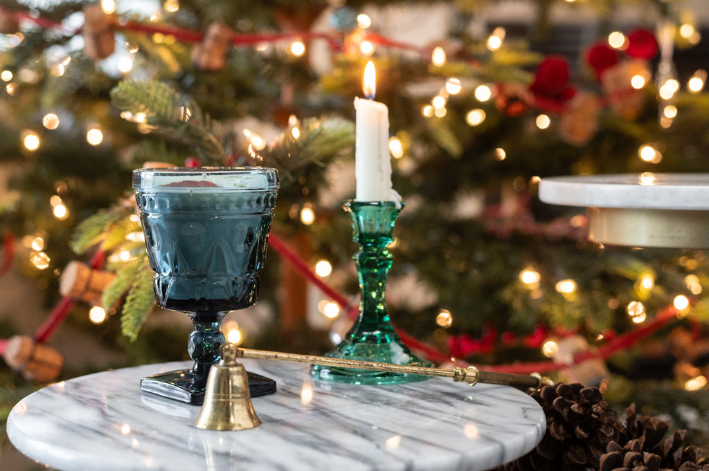 Teal Glass Vintage Goblet