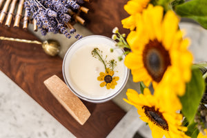 Summer Edition White Ceramic Tumbler with Cork Lid