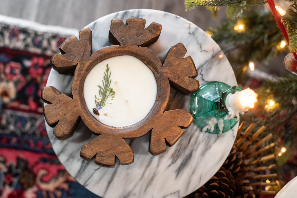 Wooden Snowflake Bowl