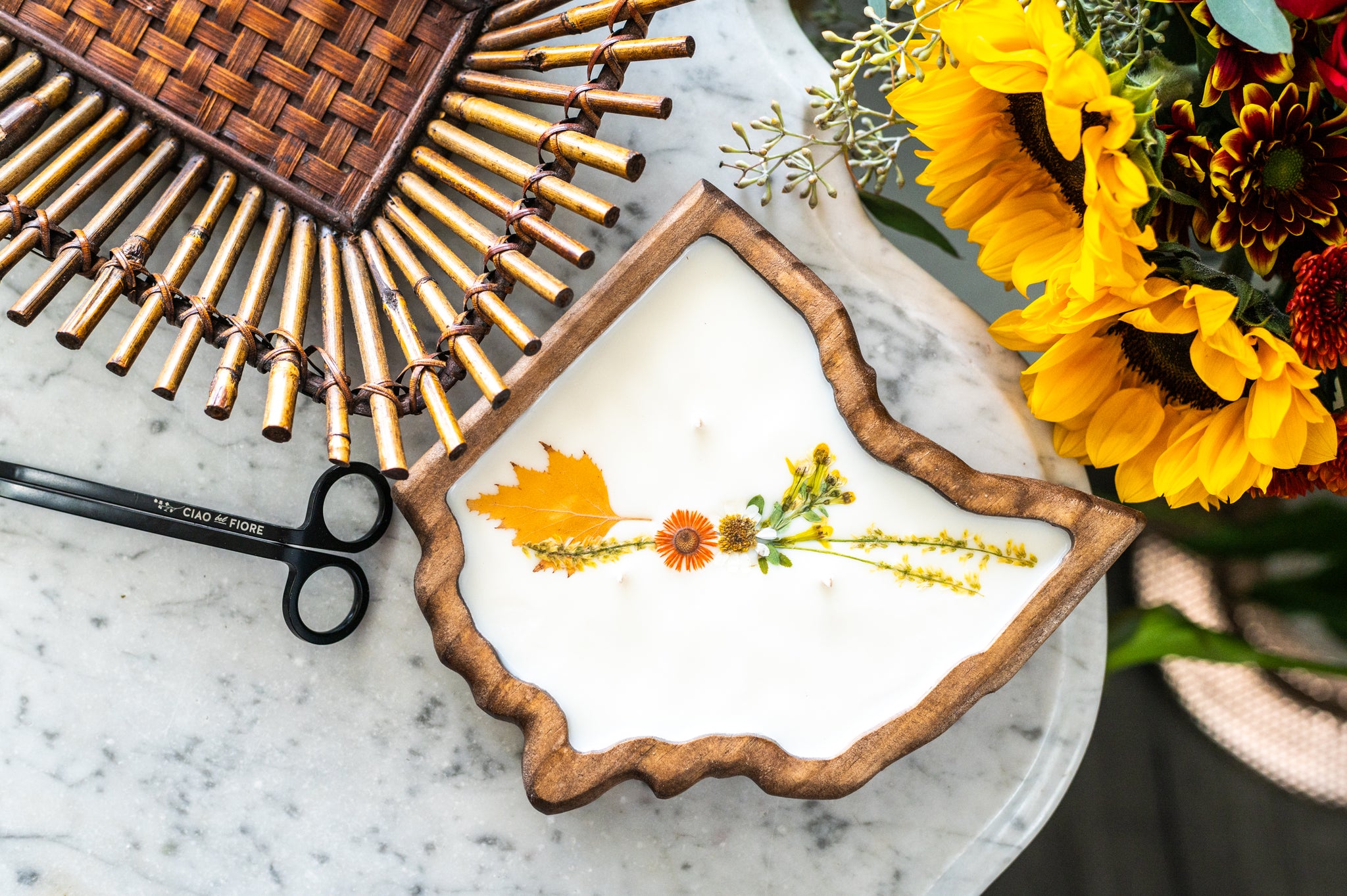 OHIO State Shaped Wooden Dough Bowl | Medium Brown Stain