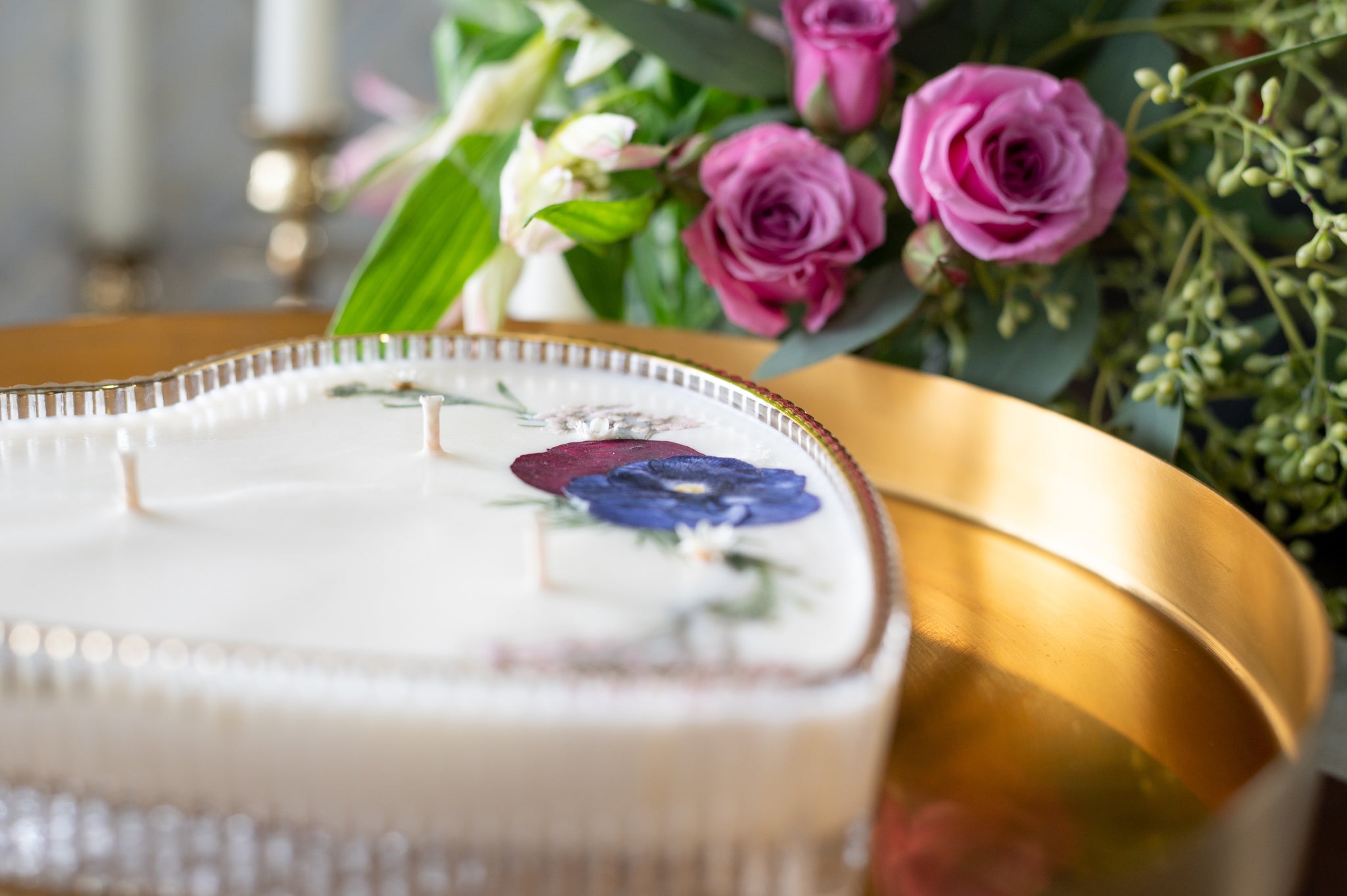 Medium Crystal Heart with Gold Rim – Ciao Bel Fiore Handcrafted Candles