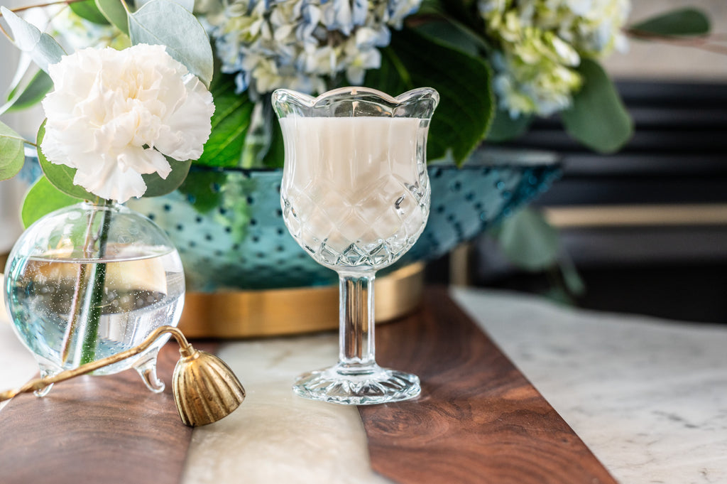 Crystal Flower Pedestal Votive