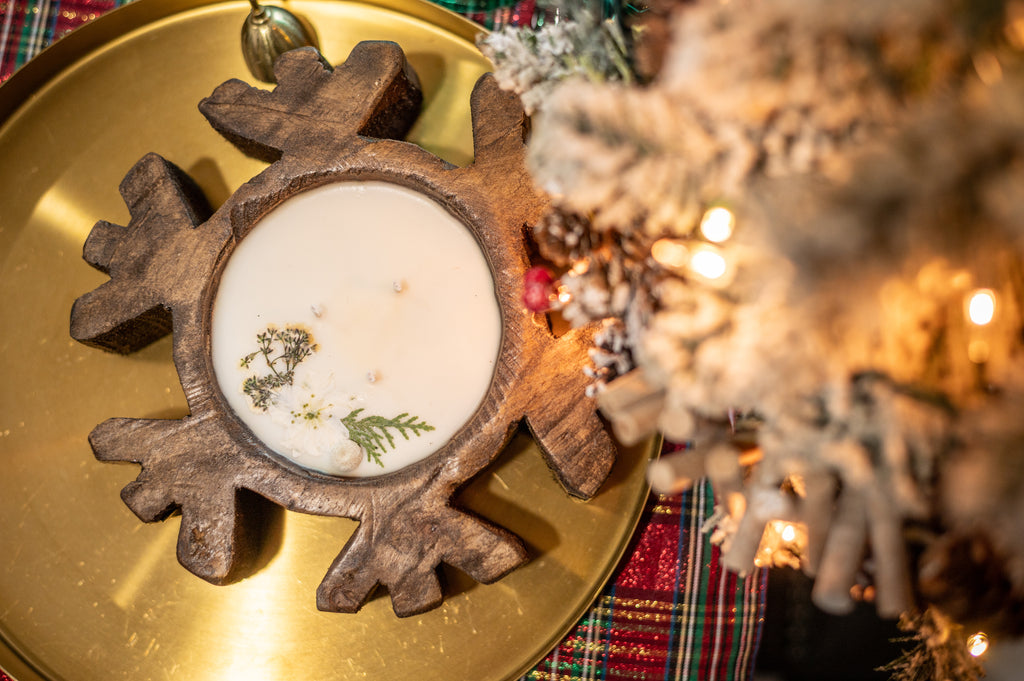 Wooden Snowflake Bowl