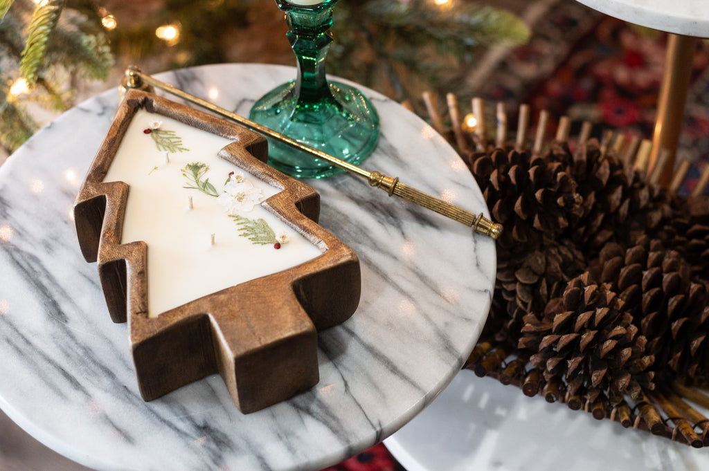 Small Wooden Tree Candle
