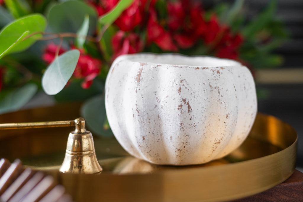 Tempered Clay Pumpkin | White