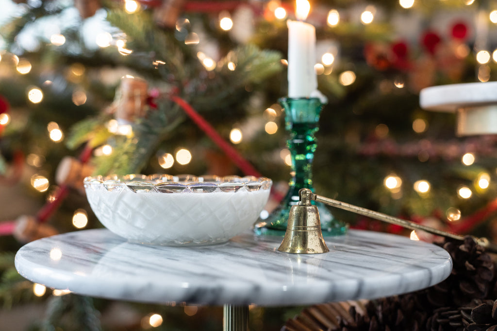 Vintage Crystal Bowl with Gold Trim