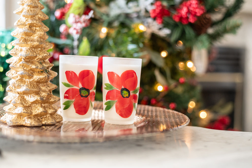Pair of Vintage Frosted, Painted Juice Cups | 2 Scents