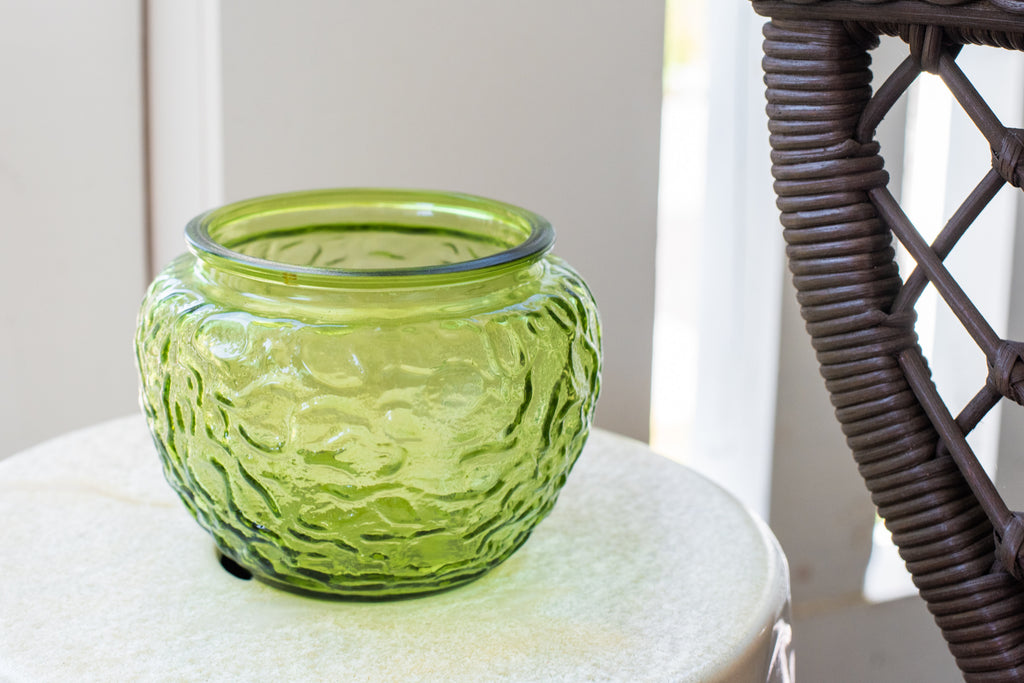 Light Green Textured Glass Lantern | Muddled Mint & Citronella