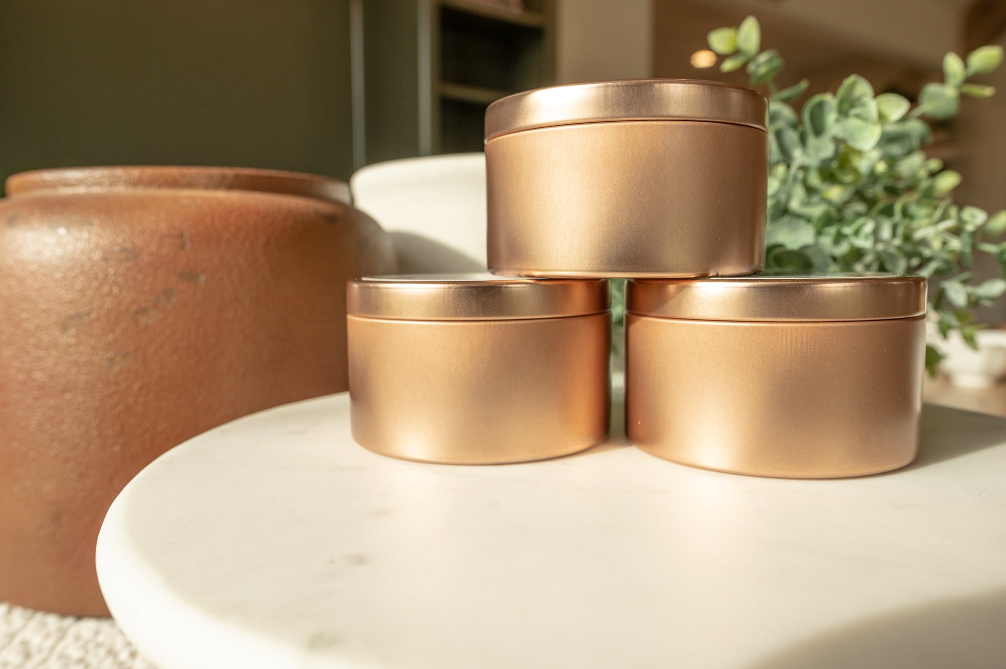 Summer Edition Copper, White and Hot Pink Metal Tin with Lid | Fiore