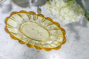 Yellow Fluted Vintage Bowl for Customization