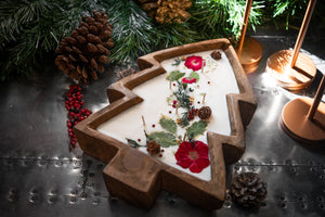 Larger Centerpiece Holiday Wooden Tree Dough Bowl | 2 Colors