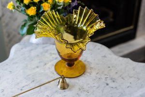 Blenko | Yellow Pedestal Vase Flare, Vintage