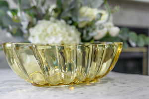 Yellow Fluted Vintage Bowl for Customization