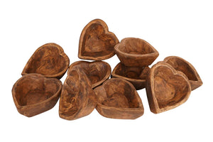 Heart Shaped Wooden Dough Bowl